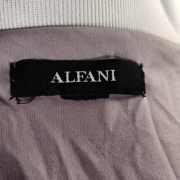 Alfani Glitter Mesh Wrap Dress 2X Silver Long Sleeve Plus Size Party Midi - Picture 11 of 14